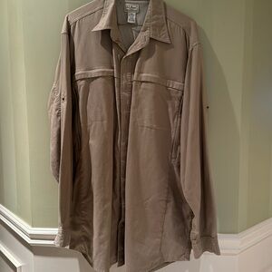 men’s L.L.Bean, large tall khaki long sleeve Safari shirt